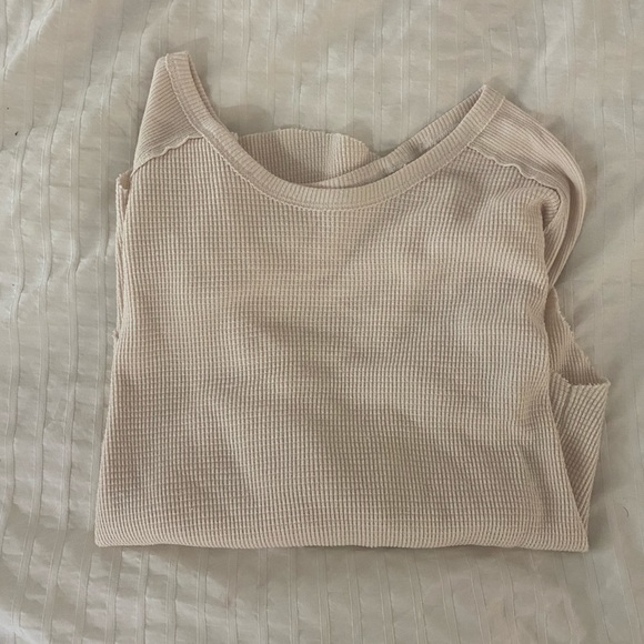 Golden by TNA long sleeve cream waffle shirt size: xxs - Picture 4 of 4